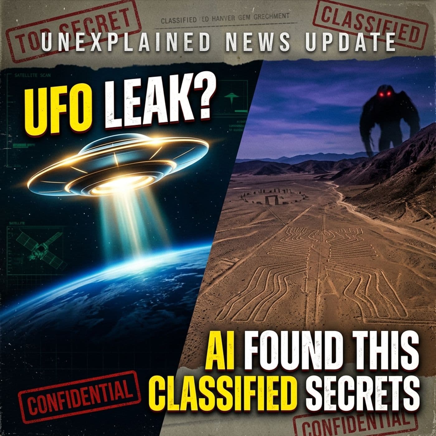 UFO Satellite Leak, AI Nazca Geoglyphs, Mothman & Paranormal Secrets Revealed