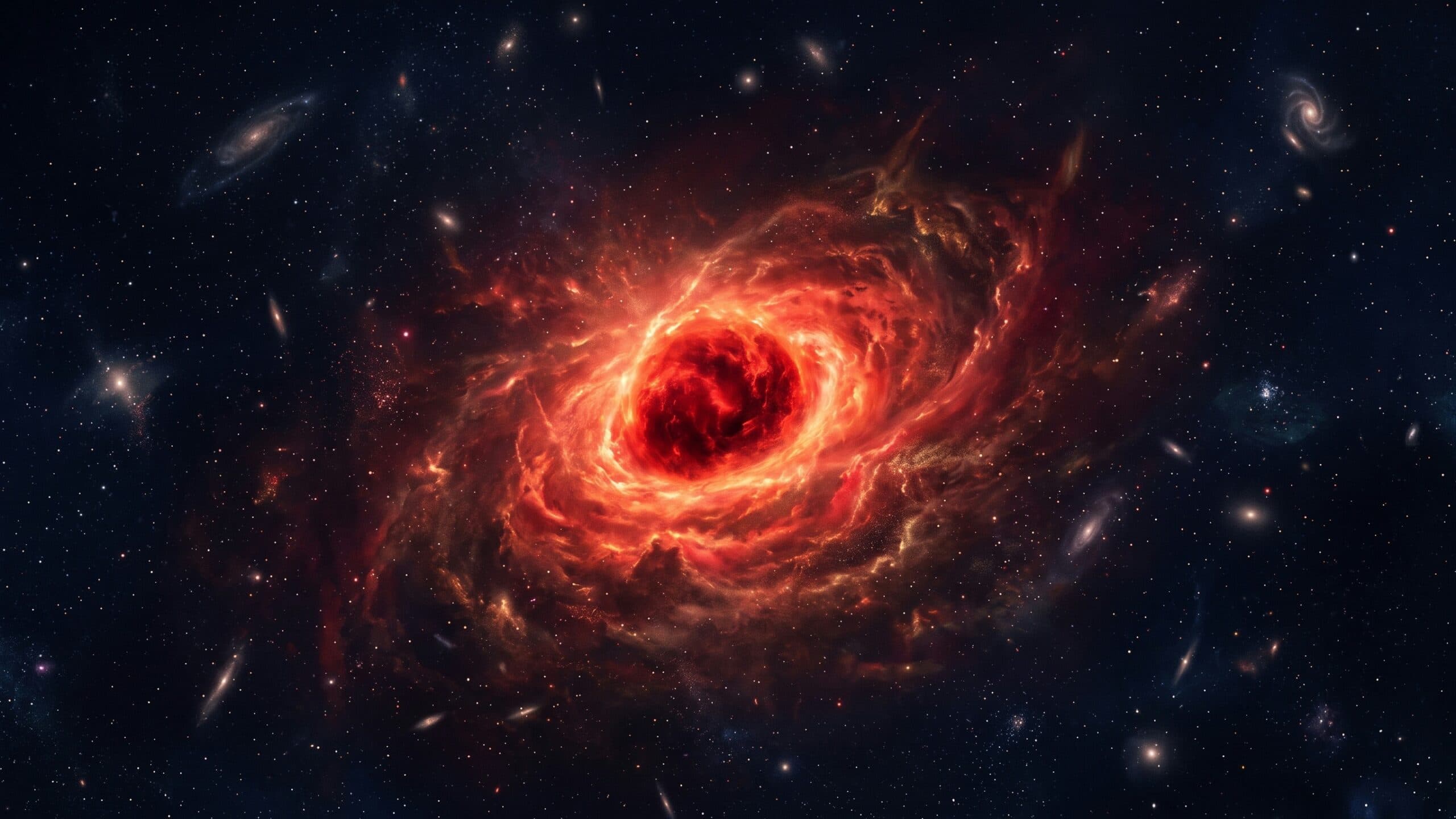 Conceptual crimson gas envelope around an unseen black hole in the early universe